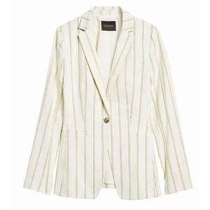 Banana Republic Cream Blazer with Green Stripes